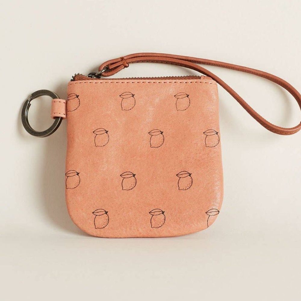 NWT Nancy Bird Leather Keyring Purse Pink